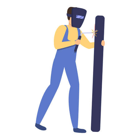 Builder welder icon, cartoon styleのイラスト素材
