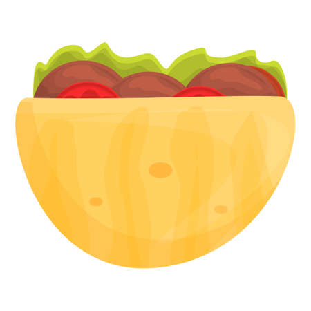 Arabic falafel icon, cartoon styleのイラスト素材