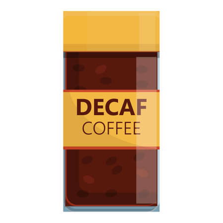 Jar decaf coffee icon, cartoon styleのイラスト素材