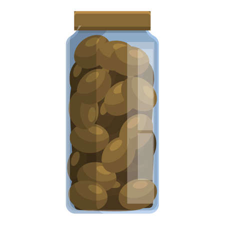 Canned olive icon, cartoon styleのイラスト素材
