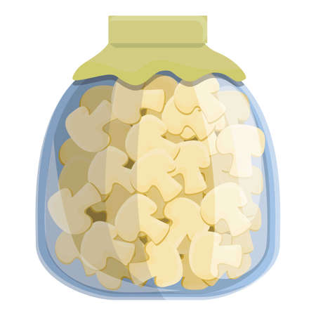 Canned mushrooms icon, cartoon styleのイラスト素材