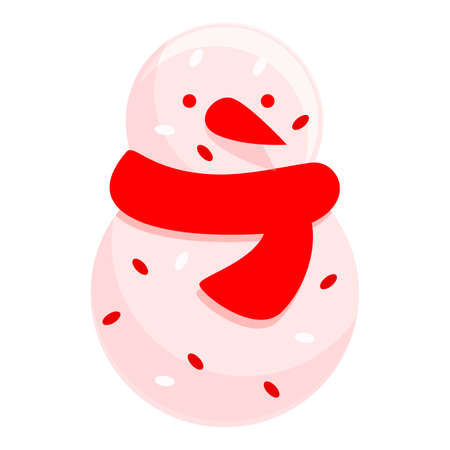 Snowman candy icon, cartoon styleのイラスト素材