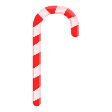 Xmas cane icon, cartoon styleのイラスト素材