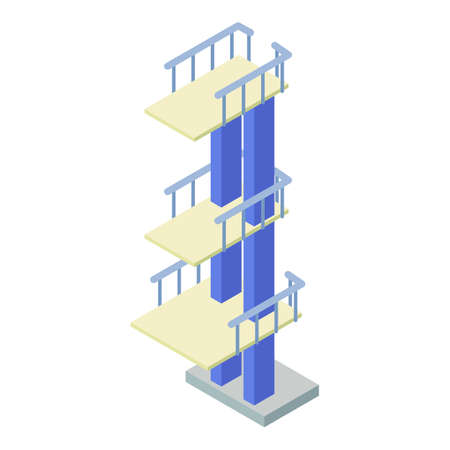 Tower diving board icon, isometric styleのイラスト素材