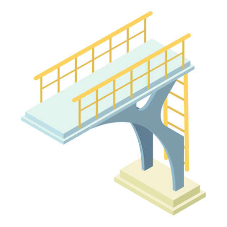 City pool diving board icon, isometric styleのイラスト素材