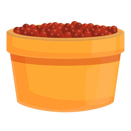 Coffee beans basket icon, cartoon styleのイラスト素材