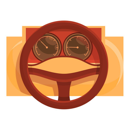 Car retro dashboard icon. Cartoon of Car retro dashboard vector icon for web design isolated on white backgroundのイラスト素材