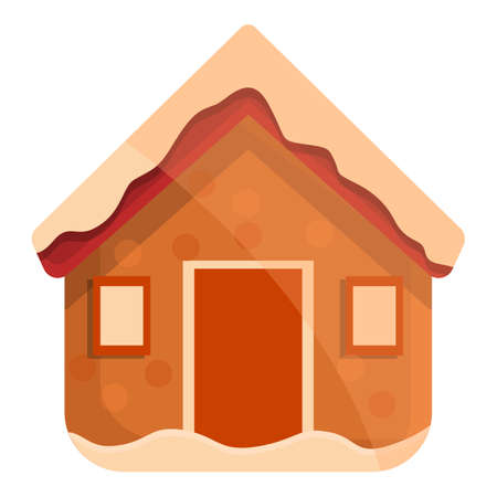 Christmas gingerbread house icon. Cartoon of christmas gingerbread house vector icon for web design isolated on white backgroundのイラスト素材