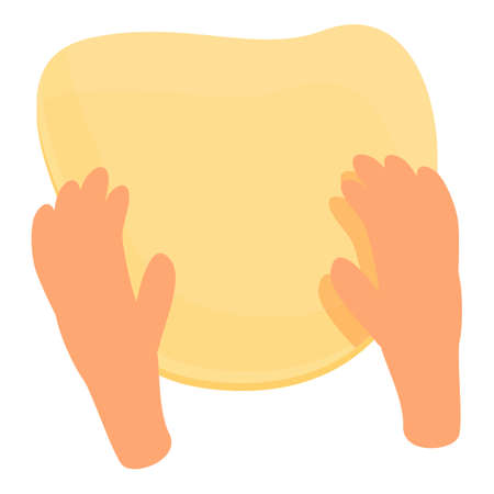 Hands dough icon. Cartoon of hands dough vector icon for web design isolated on white backgroundのイラスト素材