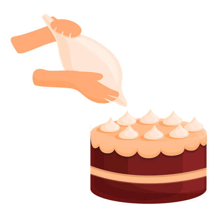 Making cake icon. Cartoon of making cake vector icon for web design isolated on white backgroundのイラスト素材