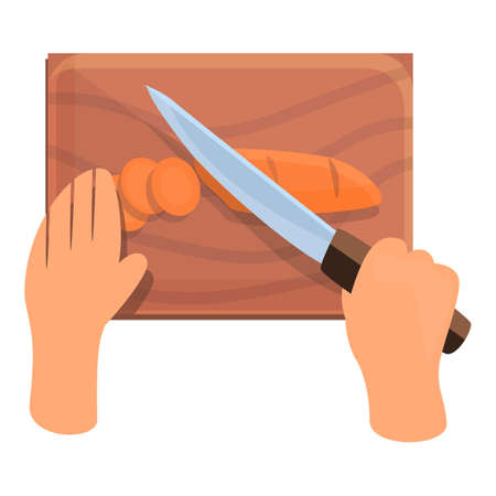 Cutting food prepare icon. Cartoon of cutting food prepare vector icon for web design isolated on white backgroundのイラスト素材