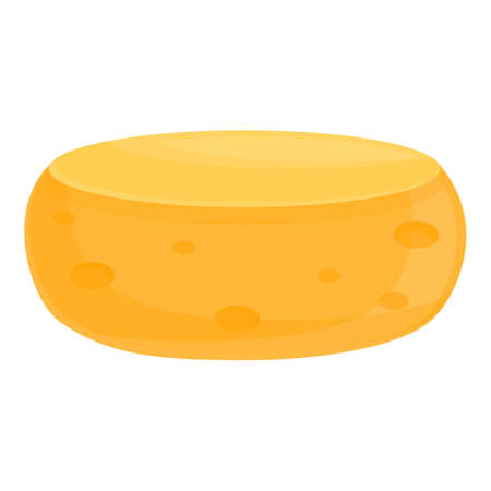 Cheese wheel icon. Cartoon of cheese wheel vector icon for web design isolated on white backgroundのイラスト素材
