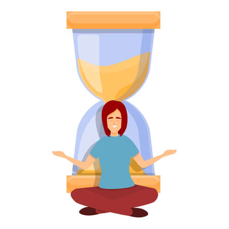 Meditation time management icon. Cartoon of Meditation time management vector icon for web design isolated on white backgroundのイラスト素材