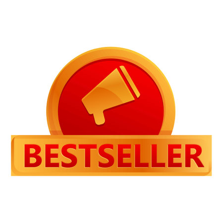 Best seller megaphone icon. Cartoon of Best seller megaphone vector icon for web design isolated on white backgroundのイラスト素材