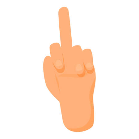 Fuck you hand gesture icon. Cartoon of Fuck you hand gesture vector icon for web design isolated on white backgroundのイラスト素材