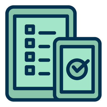 Gadget online vote icon. Outline Gadget online vote vector icon for web design isolated on white backgroundのイラスト素材