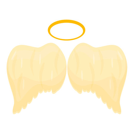 Xmas angel wings icon. Cartoon of xmas angel wings vector icon for web design isolated on white backgroundのイラスト素材