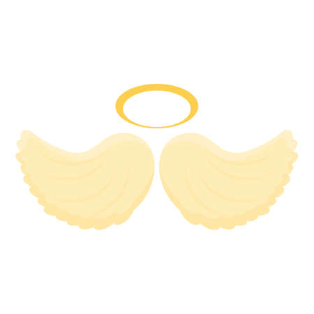 Nimbus wings icon. Cartoon of nimbus wings vector icon for web design isolated on white backgroundのイラスト素材