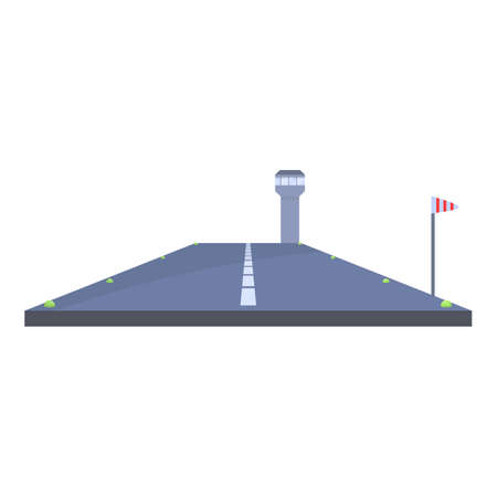 Airport runway icon. Cartoon of airport runway vector icon for web design isolated on white backgroundのイラスト素材