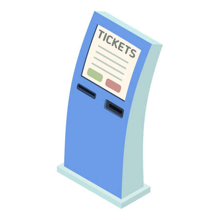 Railway online tickets icon. Isometric of Railway online tickets vector icon for web design isolated on white backgroundのイラスト素材
