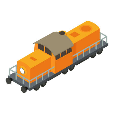 Engine train icon. Isometric of Engine train vector icon for web design isolated on white backgroundのイラスト素材