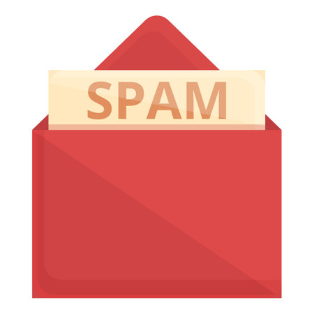 Spam mail malware icon. Cartoon of Spam mail malware vector icon for web design isolated on white backgroundのイラスト素材