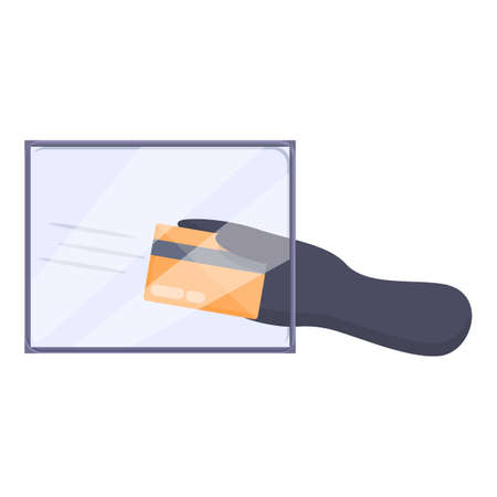 Online hack credit card icon. Cartoon of Online hack credit card vector icon for web design isolated on white backgroundのイラスト素材