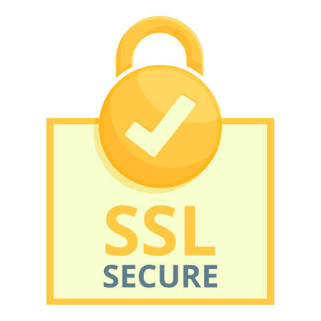 Padlock secure ssl certificate icon. Cartoon of Padlock secure ssl certificate vector icon for web design isolated on white backgroundのイラスト素材