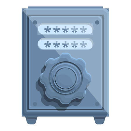 Metal safe password protection icon. Cartoon of Metal safe password protection vector icon for web design isolated on white backgroundのイラスト素材