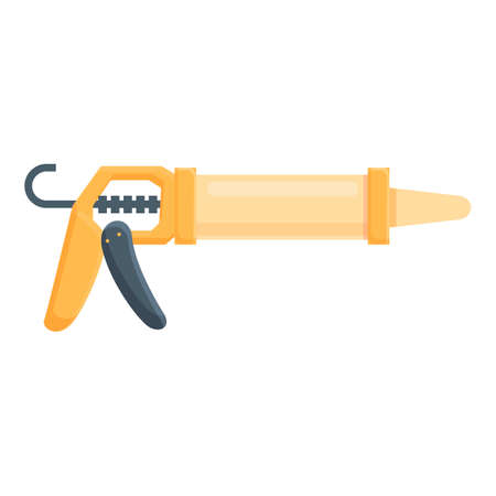 Equipment silicone caulk gun icon. Cartoon of Equipment silicone caulk gun vector icon for web design isolated on white backgroundのイラスト素材