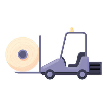 Thread production forklift icon. Cartoon of Thread production forklift vector icon for web design isolated on white backgroundのイラスト素材
