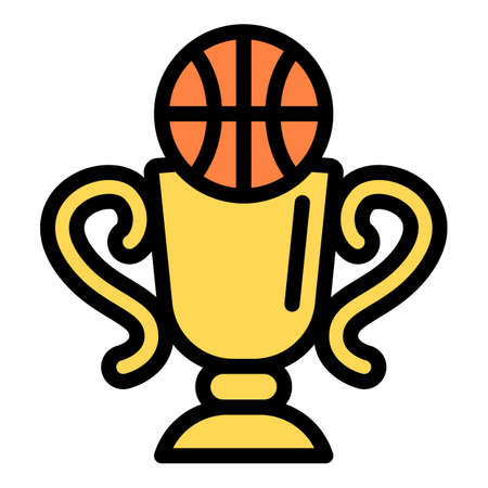 Basketball gold cup icon. Outline Basketball gold cup vector icon for web design isolated on white backgroundのイラスト素材