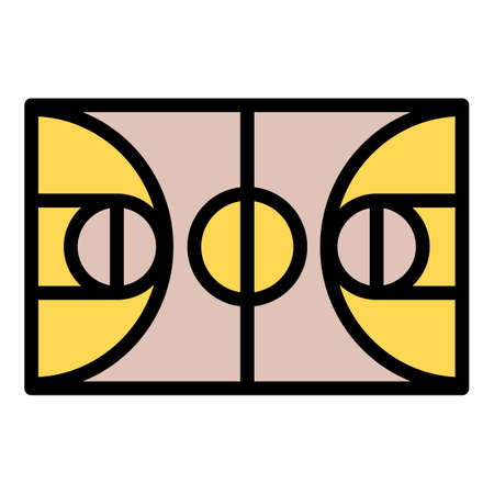 Basketball field icon. Outline Basketball field vector icon for web design isolated on white backgroundのイラスト素材