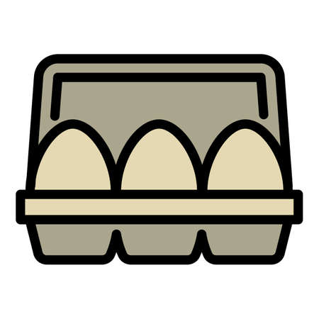 Chicken eggs pack icon. Outline Chicken eggs pack vector icon for web design isolated on white backgroundのイラスト素材