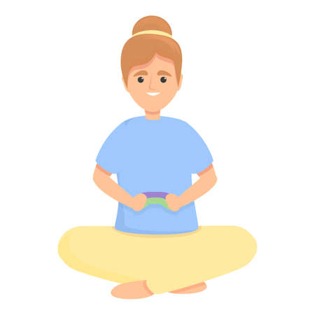 Mother play videogame icon. Cartoon of Mother play videogame vector icon for web design isolated on white backgroundのイラスト素材