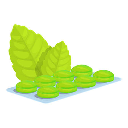 Plants cough drops icon. Cartoon of Plants cough drops vector icon for web design isolated on white backgroundのイラスト素材