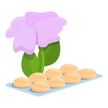 Flower cough drops icon. Cartoon of Flower cough drops vector icon for web design isolated on white backgroundのイラスト素材