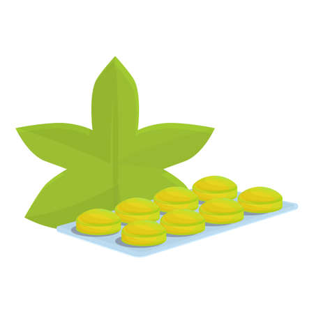 Medical plant cough drops icon. Cartoon of Medical plant cough drops vector icon for web design isolated on white backgroundのイラスト素材