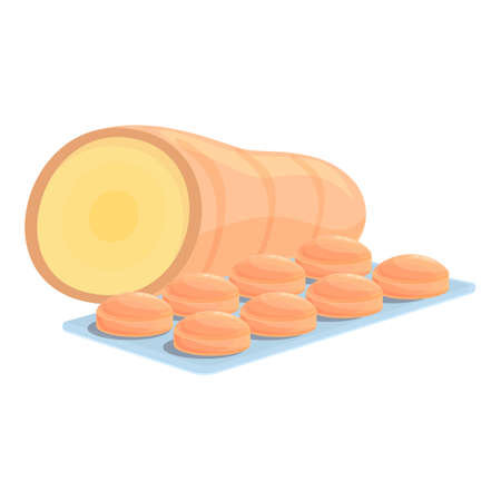 Ginger cough drops icon. Cartoon of Ginger cough drops vector icon for web design isolated on white backgroundのイラスト素材