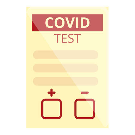 Covid test lab paper icon. Cartoon of Covid test lab paper vector icon for web design isolated on white backgroundのイラスト素材
