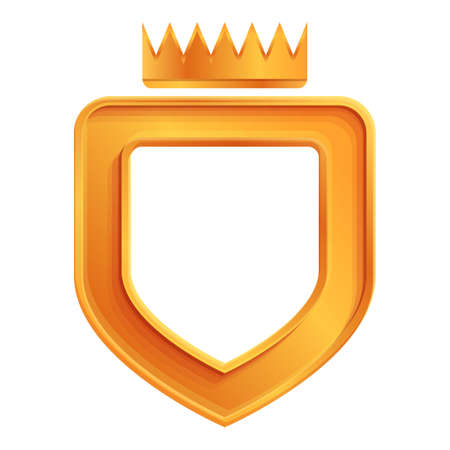 Ranking crown shield icon. Cartoon of Ranking crown shield vector icon for web design isolated on white backgroundのイラスト素材