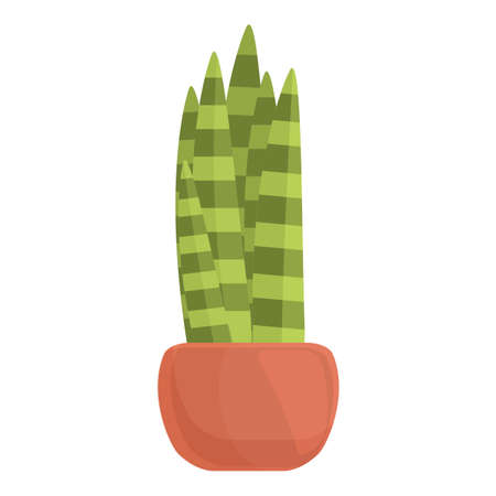 Succulent pot icon. Cartoon of Succulent pot vector icon for web design isolated on white backgroundのイラスト素材