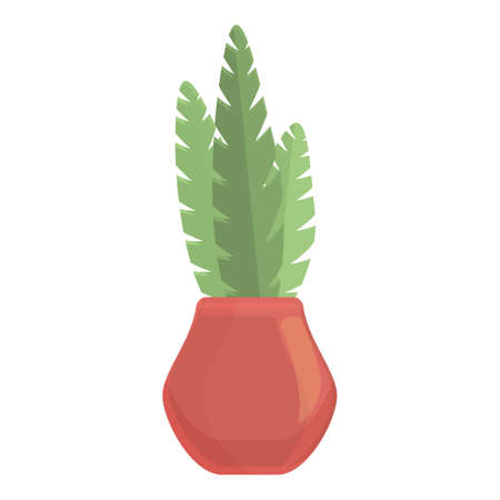 Leaf tropical plant pot icon. Cartoon of Leaf tropical plant pot vector icon for web design isolated on white backgroundのイラスト素材