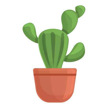 Office cactus pot icon. Cartoon of Office cactus pot vector icon for web design isolated on white backgroundのイラスト素材