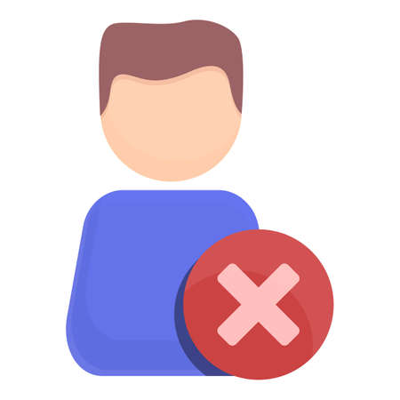 Delete work user icon. Cartoon of Delete work user vector icon for web design isolated on white backgroundのイラスト素材