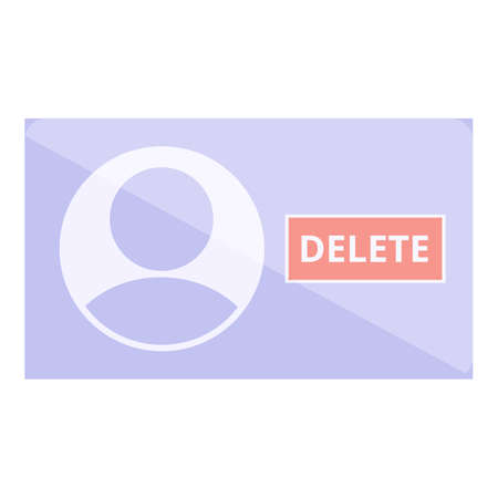 Delete network user icon. Cartoon of Delete network user vector icon for web design isolated on...