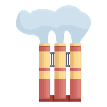 Industrial chimney icon. Cartoon of Industrial chimney vector icon for web design isolated on white backgroundのイラスト素材