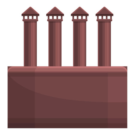 Old factory chimney icon. Cartoon of Old factory chimney vector icon for web design isolated on white backgroundのイラスト素材