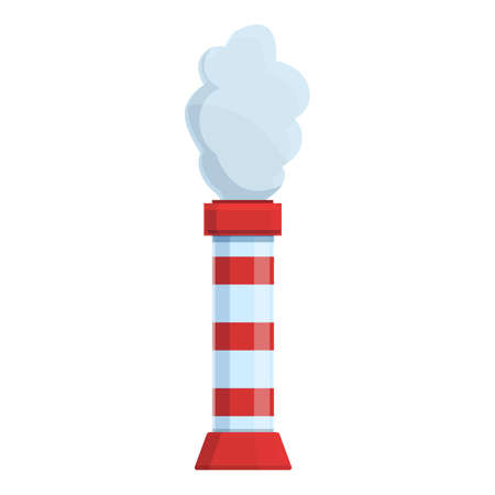 Pollution chimney icon. Cartoon of Pollution chimney vector icon for web design isolated on white backgroundのイラスト素材