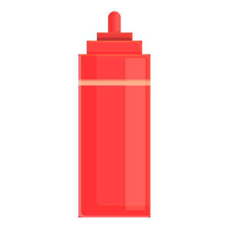 Ketchup bottle icon. Cartoon of Ketchup bottle vector icon for web design isolated on white backgroundのイラスト素材